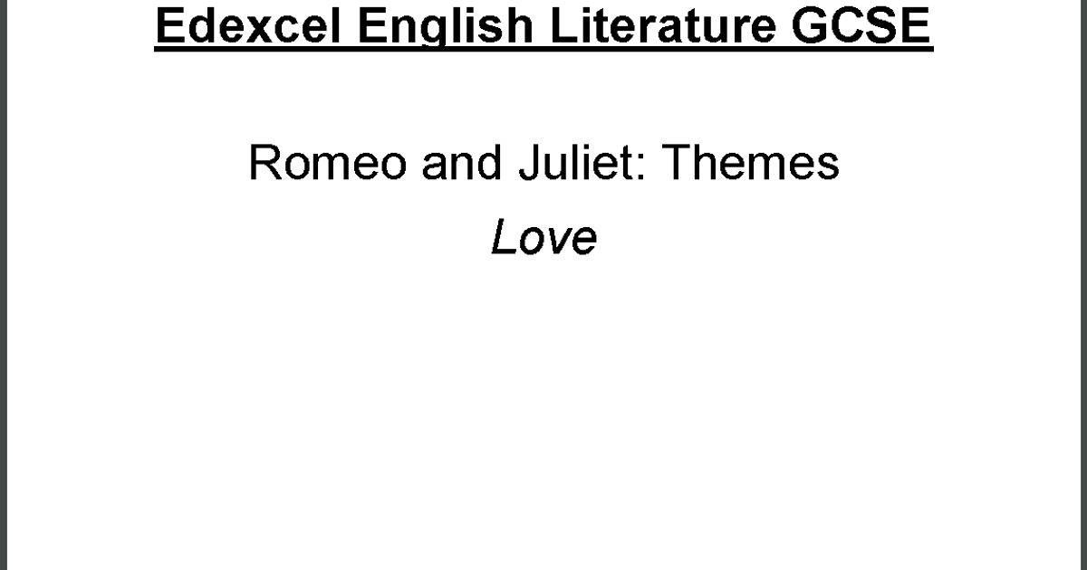 themes-romeo-and-juliet-edexcel-pmt-education