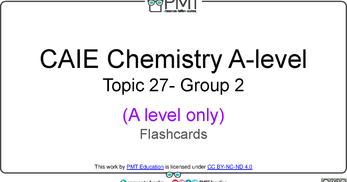 Flashcards a2 caie chemistry a level pmt education